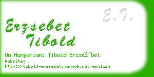 erzsebet tibold business card